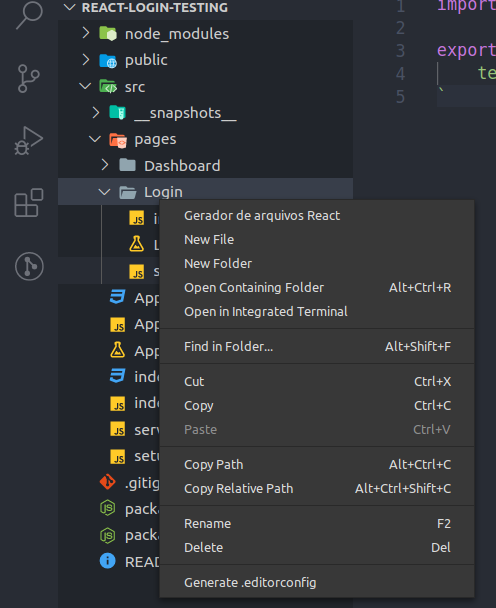 menu vscode